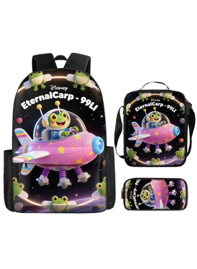 واضح من النار حقيبة ظهر + حقيبة يد + حقيبة قرطاسية | حقيبة كرتونية من ثلاث قطع، سهلة التعامل مع مناسبات مختلفة (متوفرة للطلاب والأطفال والأصدقاء في النزهايات وتسلق الجبال والتعليم وما إلى ذلك) | موسم العودة إلى المدرسة / هدايا المهرجان - 104 - Image 2