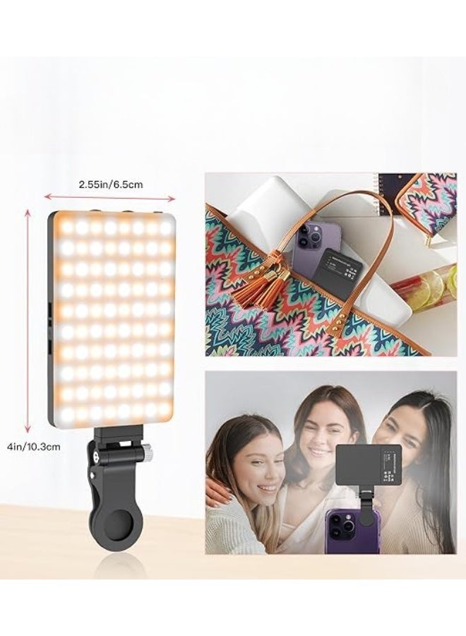 80 LED Selfie Ring Light with Clip - Rechargeable Portable Phone Light for Photography, 3200-5600K Color Temperature, 3 Lighting Modes - Image 3