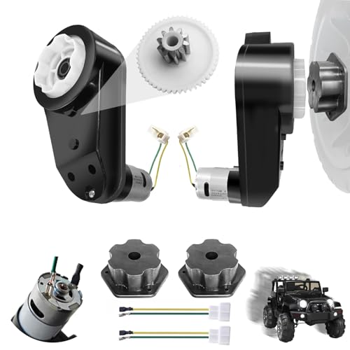 JRRXM 2PCS High Speed 24V RS555 35000RPM Fast Steel Gears Motor Gearbox for Power Wheels Motor Upgrade18V24V Kids Ride on Toy Electric Car Conversion Kit for Tire UpgradeFree Connector Coupler - Image 1