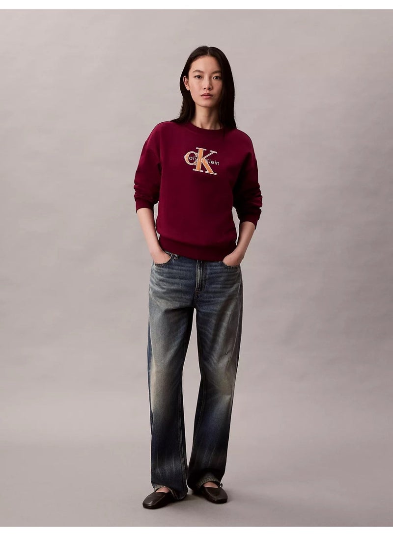 Calvin Klein Jeans Fleece Foil Monologo Relaxed Sweatshirt - Image 5