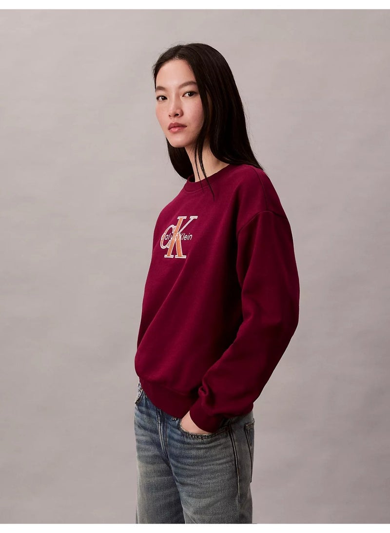 Calvin Klein Jeans Fleece Foil Monologo Relaxed Sweatshirt - Image 3