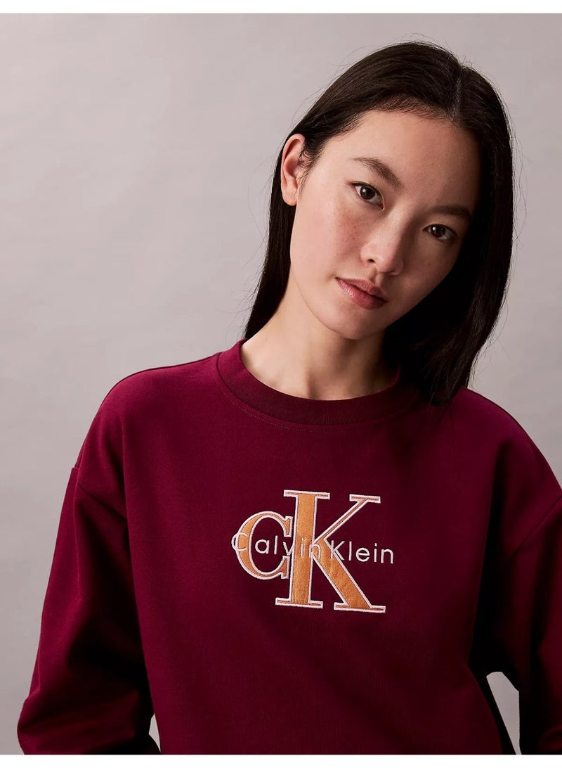 Calvin Klein Jeans Fleece Foil Monologo Relaxed Sweatshirt - Image 1