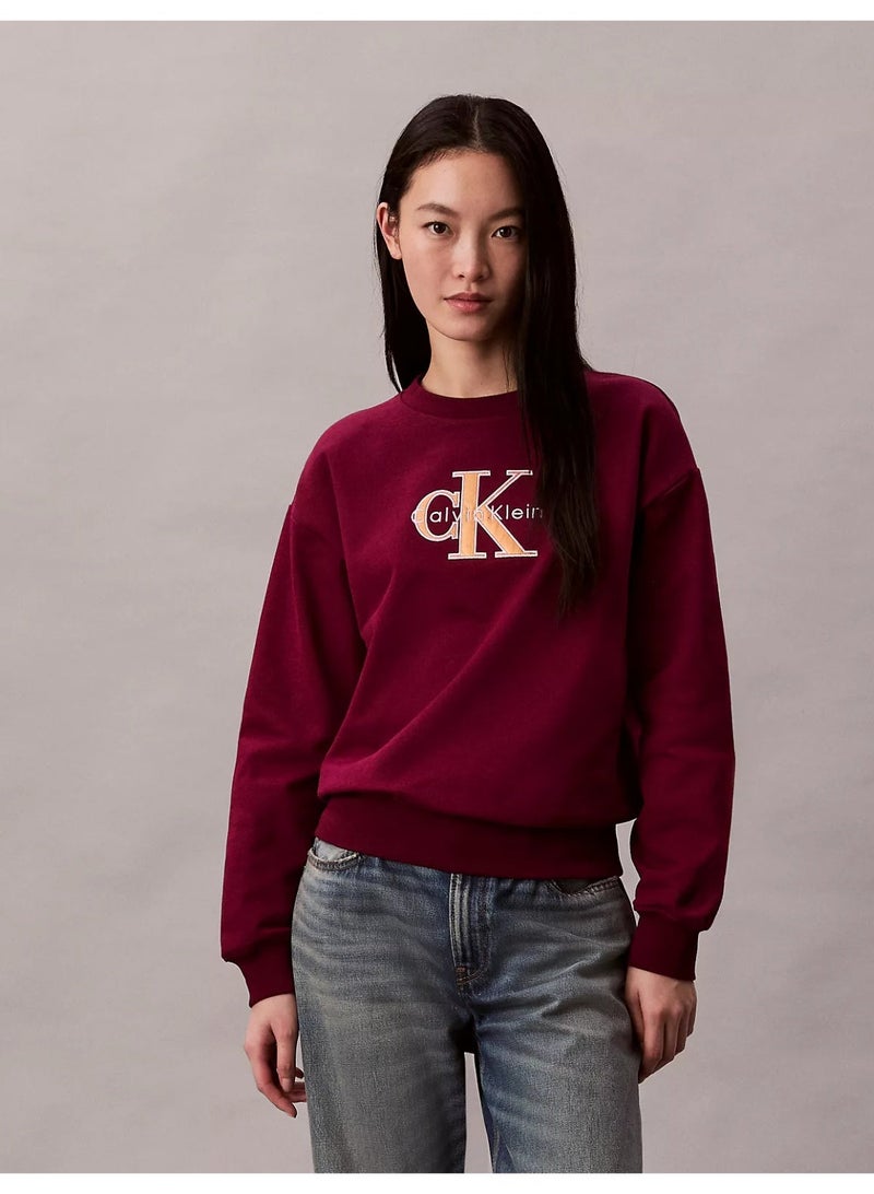 Calvin Klein Jeans Fleece Foil Monologo Relaxed Sweatshirt - Image 2