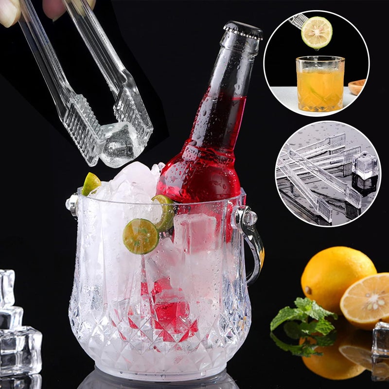 SUMAJU 6 PCS Clear Plastic Serving Tongs, 6.3 Inch Mini Serving Utensils Plastic Tongs Ice Tongs for Buffet Bar Kitchen BBQ Appetizers Pastries Christmas Party - Image 4