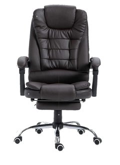 Relax Smart Massage Office Chair, Ergonomic High Back Leather Work Chair with Flip Arms, Black  - Image 1