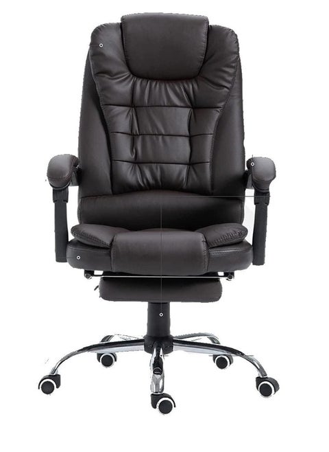 Massage Office Chair, Ergonomic High Back Leather Work Chair with Flip Arms, Black