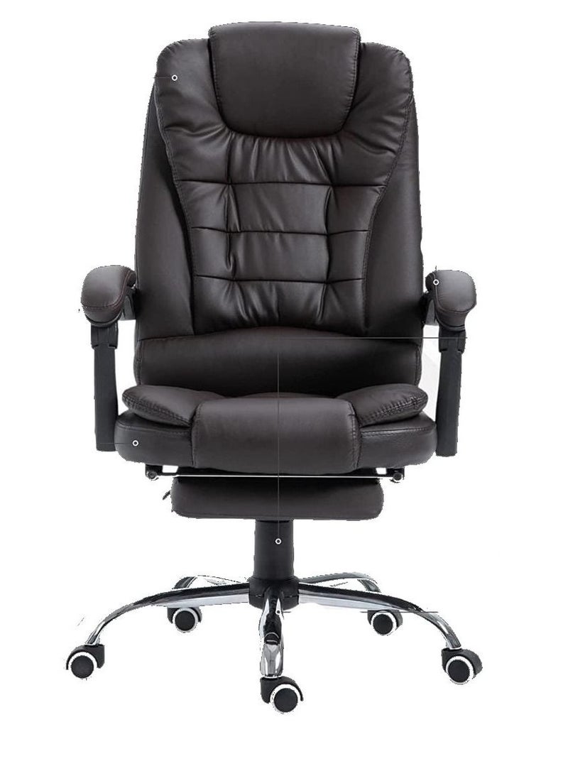 Massage Office Chair, Ergonomic High Back Leather Work Chair with Flip Arms, Black