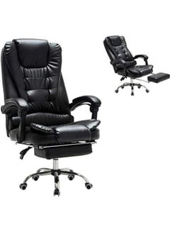 Relax Smart Massage Office Chair, Ergonomic High Back Leather Work Chair with Flip Arms, Black  - Image 4