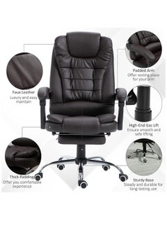 Relax Smart Massage Office Chair, Ergonomic High Back Leather Work Chair with Flip Arms, Black  - Image 2