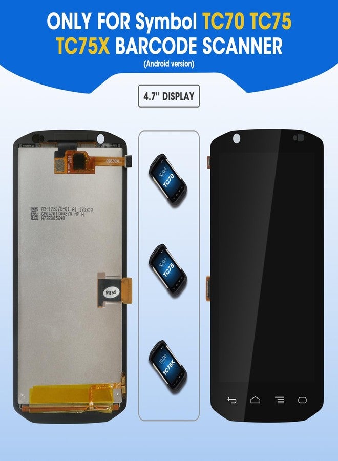 CARPSDZY LCD Screen Replacement with Touch Digitizer for Symbol TC70 TC75 TC75X Barcode Scanner Handheld Mobile Computer (Android Version), HD Sensitive (for Symbol TC70) - Image 2
