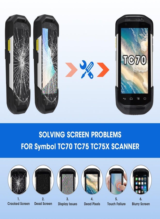 CARPSDZY LCD Screen Replacement with Touch Digitizer for Symbol TC70 TC75 TC75X Barcode Scanner Handheld Mobile Computer (Android Version), HD Sensitive (for Symbol TC70) - Image 3