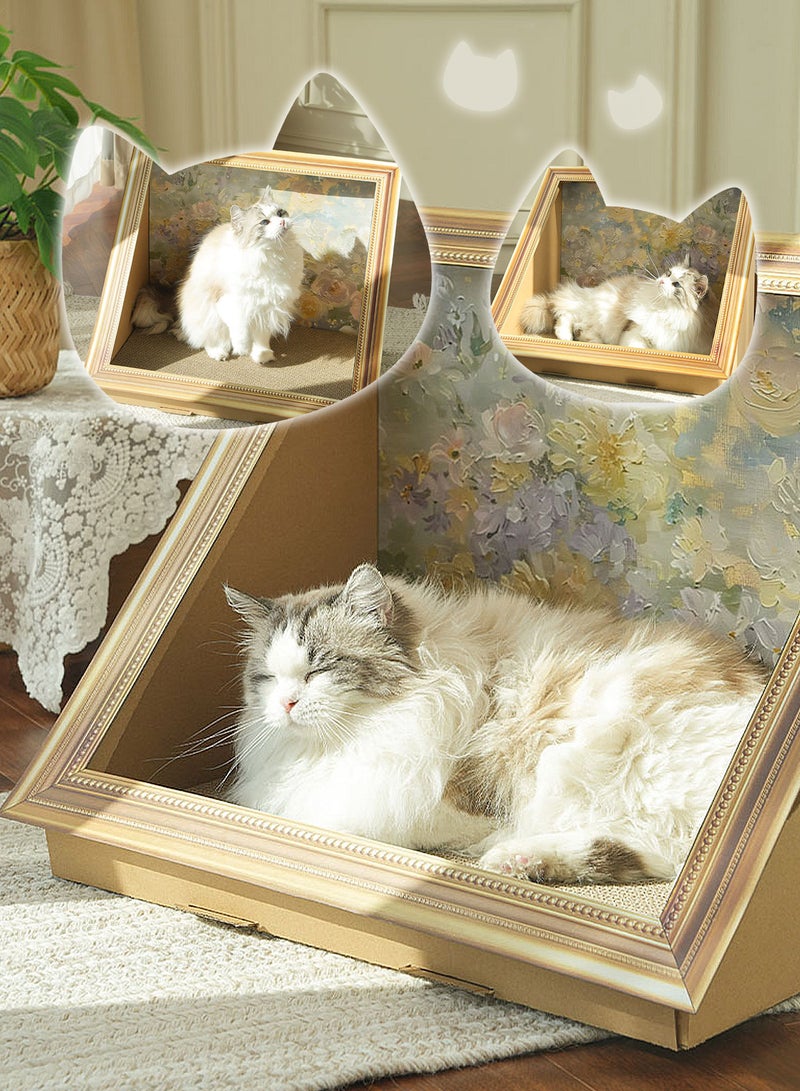 كيدل اللوحة الزيتية القطة خدش المجلس القطة خدش السرير القطة لعبة بيت للديكور المنزلي الداخلي - Image 4