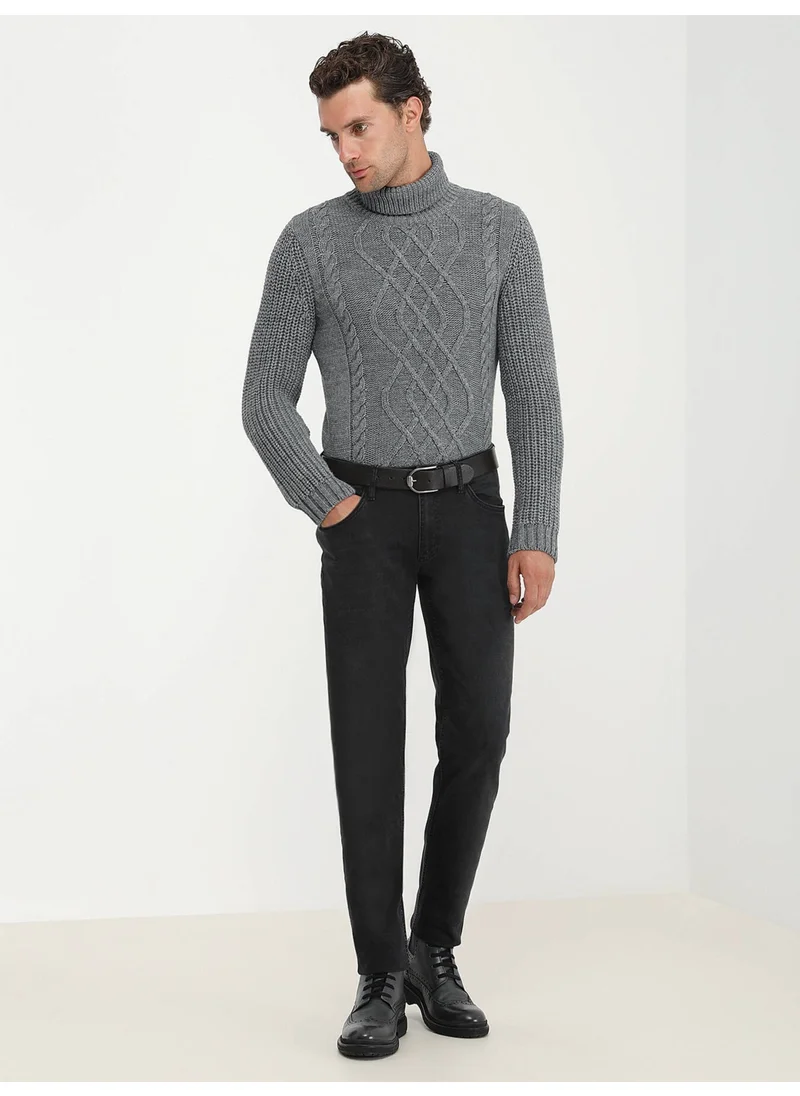 Kip Gray Full Turtleneck Patterned Wool Blend Knitwear