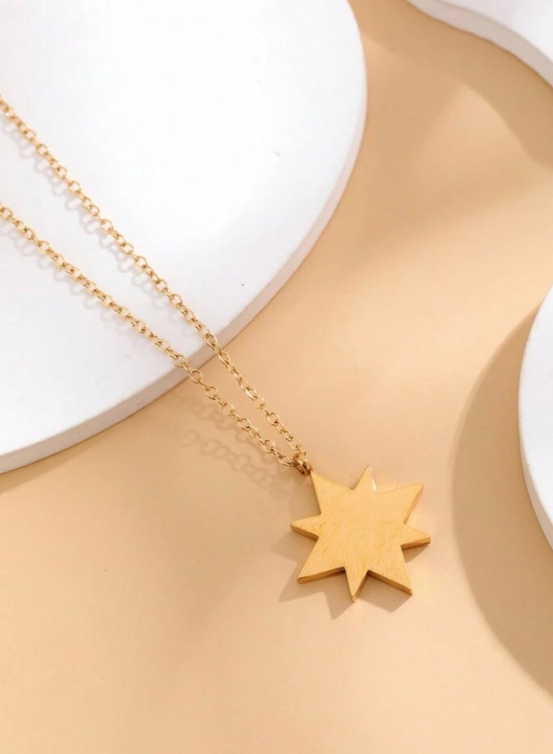 إيكوال سلسال نسائي راقي وأنيق من الاستانلس ستيل عالي الجودة مطلي باللون الذهبي - Image 3