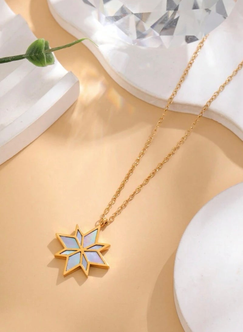 إيكوال سلسال نسائي راقي وأنيق من الاستانلس ستيل عالي الجودة مطلي باللون الذهبي - Image 1