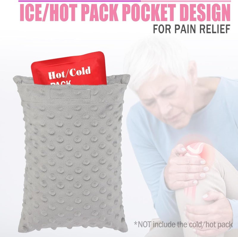 HapiPoppy Soft Knee Pillow Leg Pillows 11" x 7.8" Small Hip Support Pillows Between Legs for Side Sleepers Sciatica Joints Pain Relief Machine Washable Post Surgery Cushion Gifts, Minky Dot Light Gray - Image 4