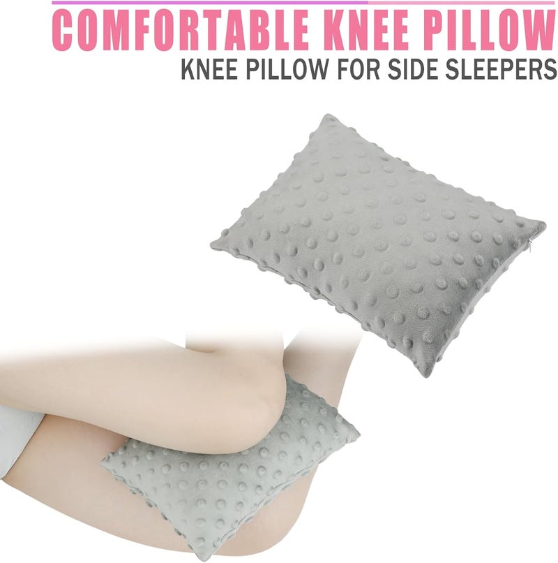HapiPoppy Soft Knee Pillow Leg Pillows 11" x 7.8" Small Hip Support Pillows Between Legs for Side Sleepers Sciatica Joints Pain Relief Machine Washable Post Surgery Cushion Gifts, Minky Dot Light Gray - Image 3