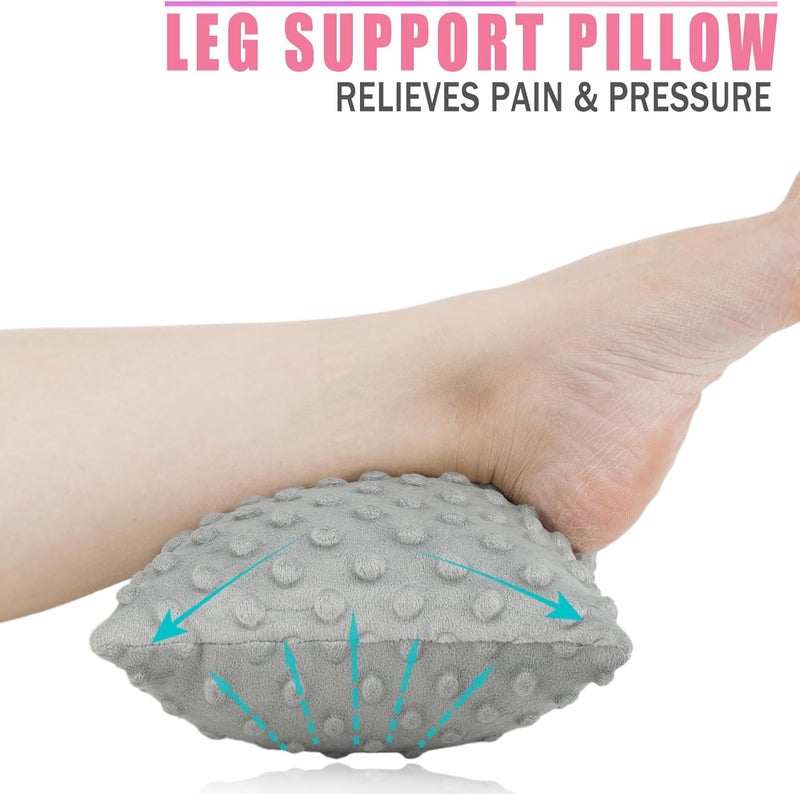 HapiPoppy Soft Knee Pillow Leg Pillows 11" x 7.8" Small Hip Support Pillows Between Legs for Side Sleepers Sciatica Joints Pain Relief Machine Washable Post Surgery Cushion Gifts, Minky Dot Light Gray - Image 2