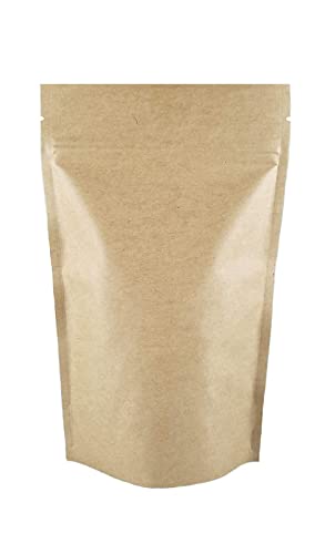 Deera DEERA Stand Up Ziplock Reusable Airtight Kraft Paper Storage Pouch Brown 200mmX300mmPack of 25  - Image 1