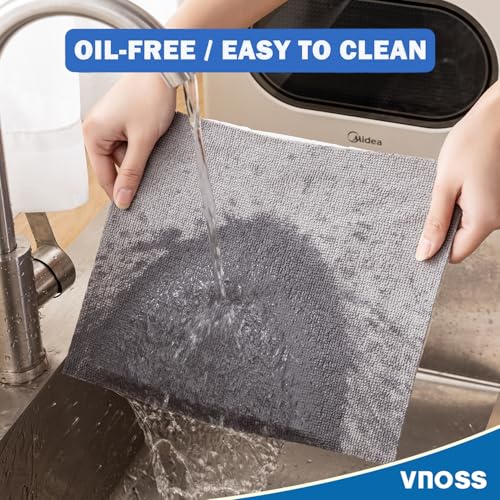 Vnoss 55 Pack Microfiber Cleaning Cloth Roll, Tear Away Reusable Towels, 11" X 9", Ultra Absorbent & Lint Free Cloth for Cars, Kitchen, Window, Home and Shop, Grey - Image 5