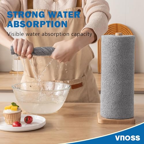 Vnoss 55 Pack Microfiber Cleaning Cloth Roll, Tear Away Reusable Towels, 11" X 9", Ultra Absorbent & Lint Free Cloth for Cars, Kitchen, Window, Home and Shop, Grey - Image 3