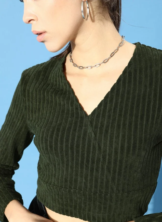 STREET 9 Olive Cropped Top for Women