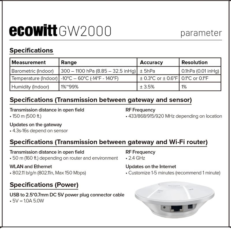 ECOWITT Intelligent Watering Timer Kit, with WFC01 Sprinkler Timer(NPT Thread) and GW2000 Wi-Fi Hub, APP Remote Control, IoT Linkage, Automatic Irrigation, Support Ecowitt Cloud Server, 915 MHz - Image 4