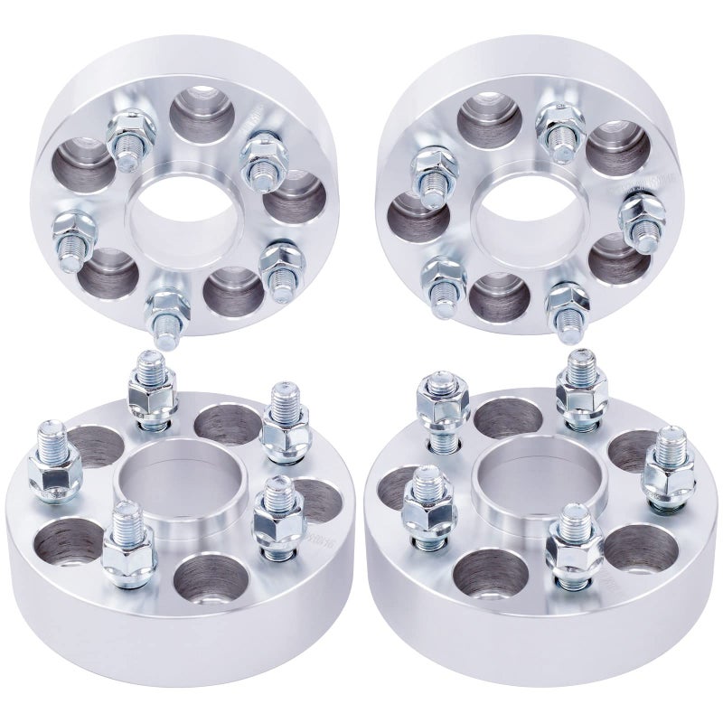 DCVAMOUS 4PC 5x100 فواصل العجلات المركزية 15 بوصة مع مسامير 12x15 541 مم متوافقة مع تويوتا 5 لوج لسيارات كامري 1983-1991، سيلكا 1986-2005، كورولا 2003-2022، بريوس 2003-2019