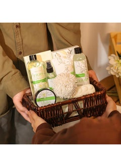 BODY & EARTH Spa Gift Baskets For Women Body & Earth 10pcs Spa Gifts For Women, Lily Gift Baskets Bath and Body Works Gift Set For Women with Bubble Bath, Body Lotion, Christmas Gift Baskets for Women Bath Set  - Image 3