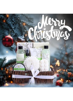 BODY & EARTH Spa Gift Baskets For Women Body & Earth 10pcs Spa Gifts For Women, Lily Gift Baskets Bath and Body Works Gift Set For Women with Bubble Bath, Body Lotion, Christmas Gift Baskets for Women Bath Set  - Image 2