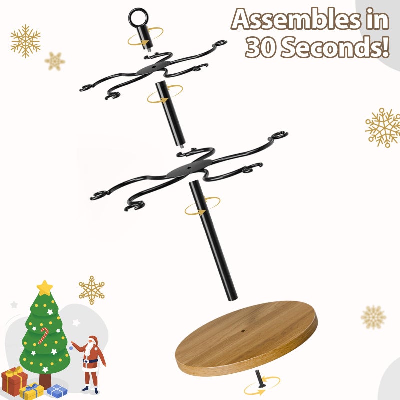 TRSPCWR Cocktail Tree Stand, Champagne Tower 2-Tier Wine Glass Holder - Christmas Tree Drink Holder & Drink Tower with Sturdy Metal Frame, Holds 10 Glasses for Party, Wedding, Bar - Image 5