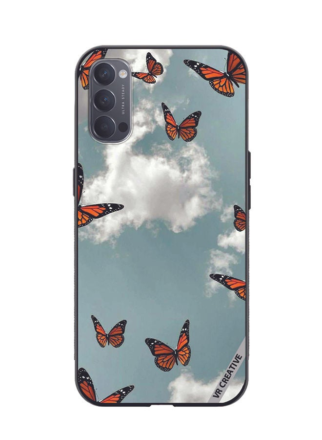 VR CREATIVE Protective Case Cover For Oppo Reno4 Pro 5G Butterfly Design Multicolour - Image 1