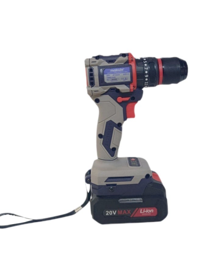 makute 20V Brushless Cordless Impact Drill, 13mm Compact Power Tool with 42Nm Max Torque, 1500RPM Variable Speed, Rechargeable Electric Driver for Drilling and Screwing – Model CID122-132BL - Image 5