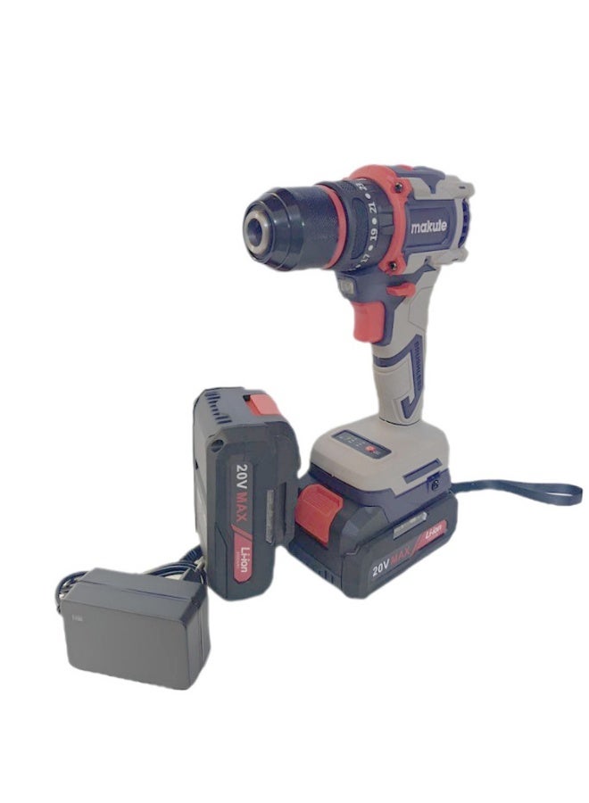 makute 20V Brushless Cordless Impact Drill, 13mm Compact Power Tool with 42Nm Max Torque, 1500RPM Variable Speed, Rechargeable Electric Driver for Drilling and Screwing – Model CID122-132BL - Image 1