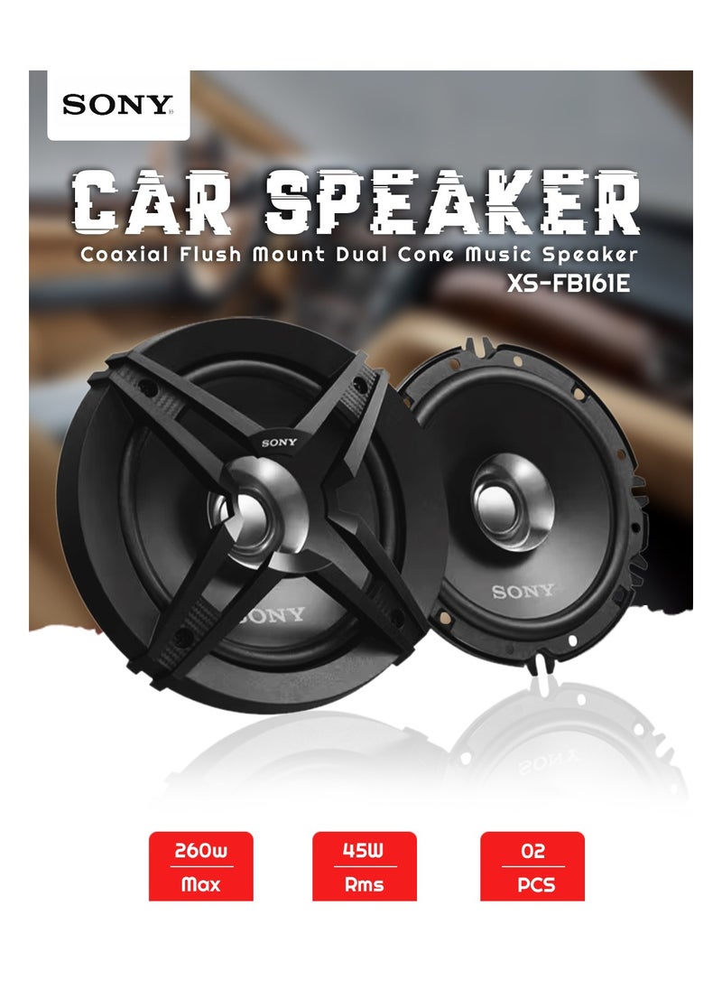 Sony - SONY 2 Pcs Set Xplod Car Speaker Dual Cone 45W/260W Music Speaker 16cm/6.5  Flush Mount Mega Bass XSFB161E - Image 1