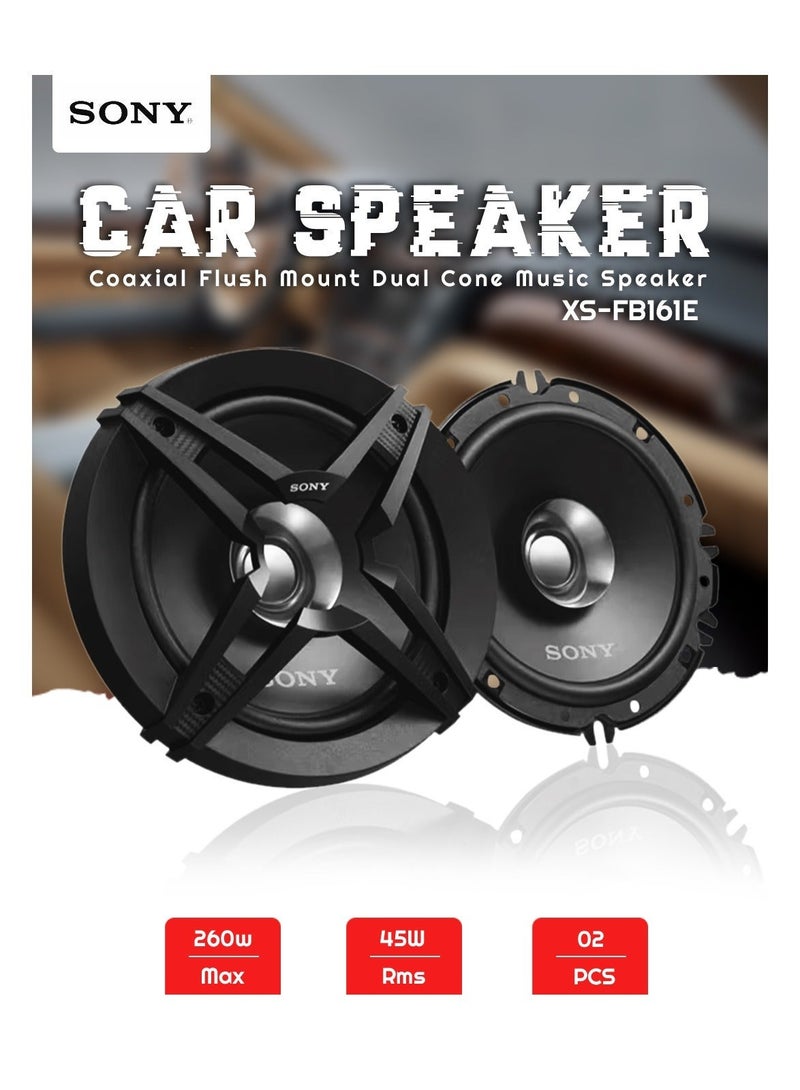 SONY 2 Pcs Set Xplod Car Speaker Dual Cone 45W/260W Music Speaker 16cm/6.5  Flush Mount Mega Bass XSFB161E - Image 1