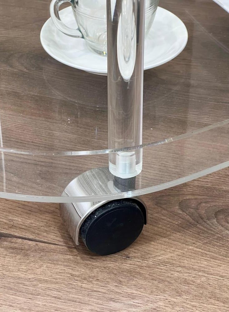 إستلو عربة تقديم أكريليك شفافة بعجلات متنقلة - Image 3