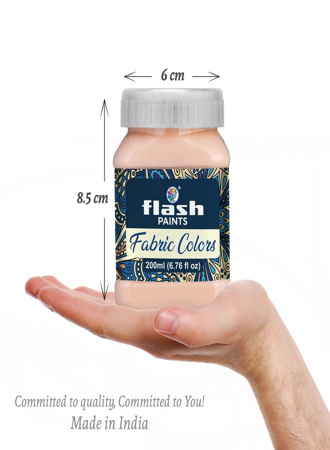 Flash Fabric Color Paint | 200 ml, 7 fl oz Each | High Pigment Strength | Non Fading | Indoor/Outdoor | Non Toxic | Multi-Surface Paint | Made In India (Flesh Tint) - Image 2