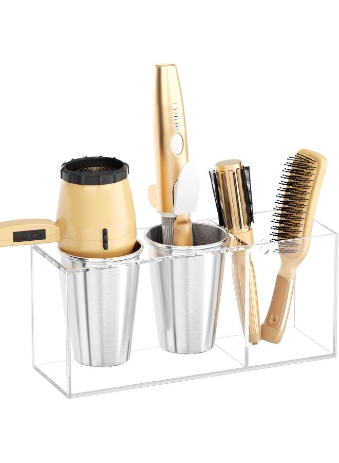 TPGP Hair Dryer Holder, Hair Tool Organizer Wall Mount, Blow Dryer Holder Cabinet Door, Bathroom Styling And Hot Tools Organizer For Flat Irons, Curling Irons - Image 1