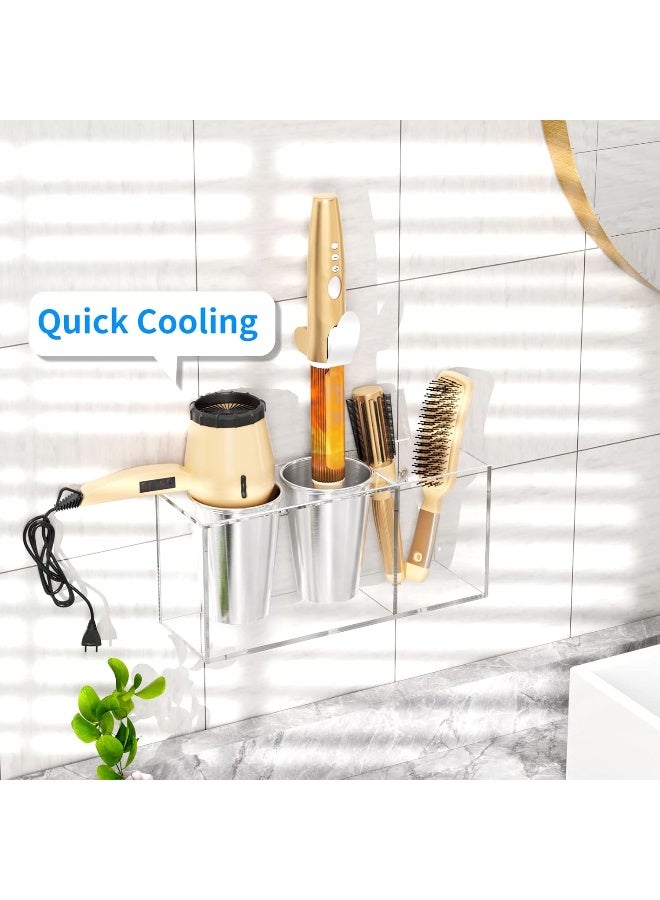 TPGP Hair Dryer Holder, Hair Tool Organizer Wall Mount, Blow Dryer Holder Cabinet Door, Bathroom Styling And Hot Tools Organizer For Flat Irons, Curling Irons - Image 4