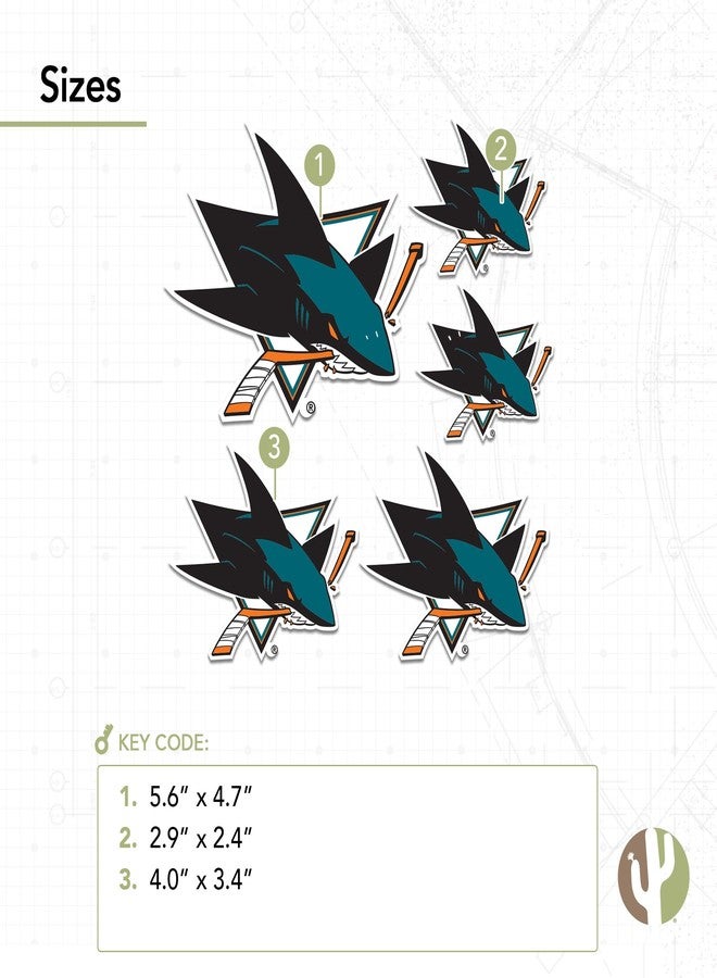 Desert Cactus San Jose Sharks Team NHL National Hockey League Sticker Vinyl Decal Laptop Water Bottle Car Scrapbook (Type 3 - Main Logo) - Image 2
