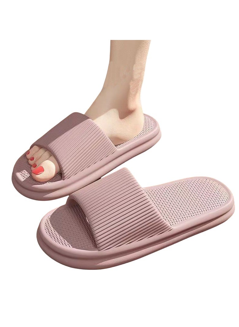 Anti-slip Home Bathroom Slippers for Men and Women Pink - Image 1