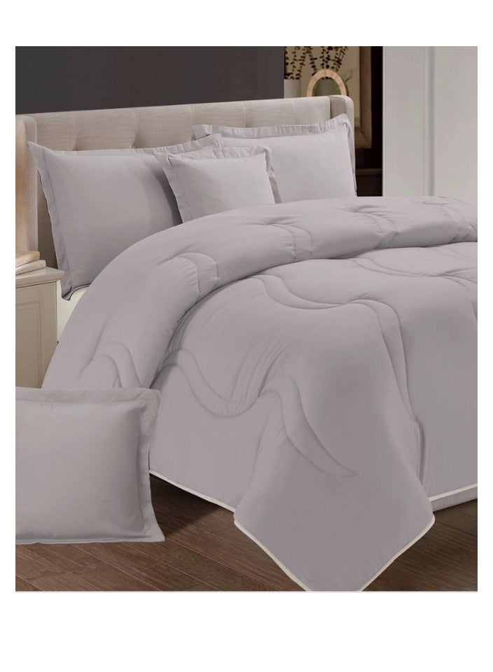 بلو سكاي مفرش سرير نفر ونص مصنوع من المايكروفايبر بنسبة 100% ، غطاء سرير بتصميم سادة، قابل للاستخدام على الوجهين، طقم من 4 قطع، مقاس 230X170 سم - Image 3