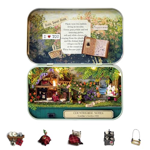 Flever Dollhouse Miniature DIY House Kit Creative Room with Furniture and Cover for Romantic Valentines GiftCountryside Notes - Image 1