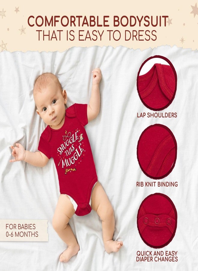 Harry Potter Newborn Baby Boys Bodysuit and Monthly Milestone Blanket 4 Piece Maroon/White 0-3 Months - Image 4