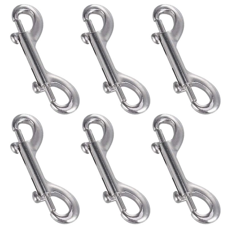 POLARHAWK Double Ended Bolt Snap Hooks, Stainless Steel Double End Heavy Duty Trigger Snaps for Water Bucket/Dog Leash/Pet Feed Bucket/Pet Hammock and More, Pack of 6(3.5inch,Silver) - Image 1