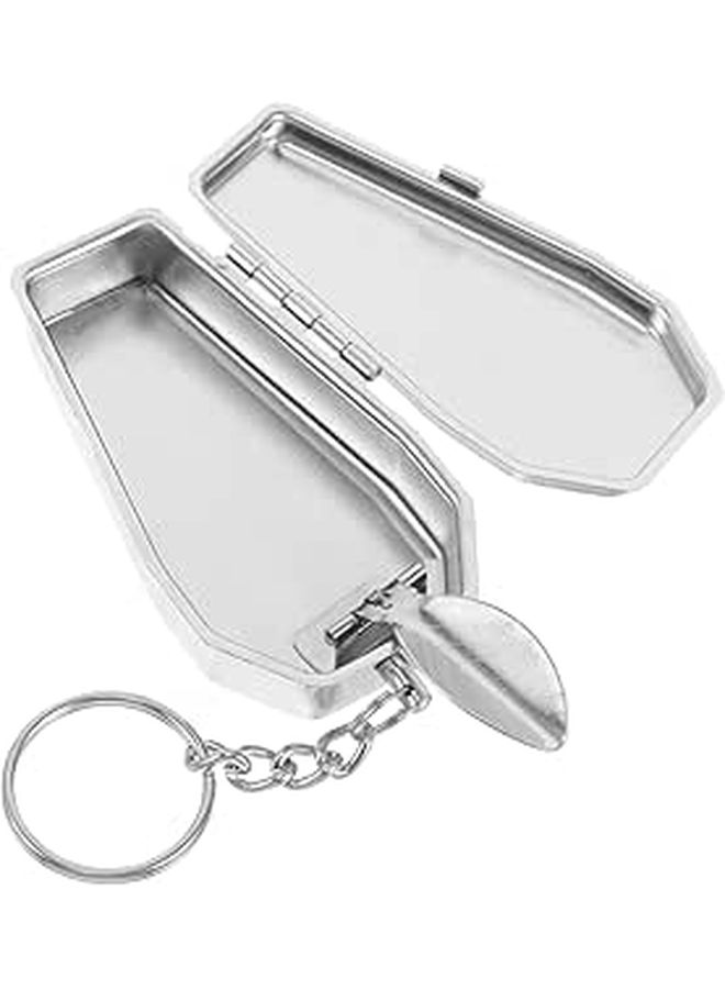 Portable Coffin Ashtray with Lid Keychain Miniature Wear Resistant Tinplate For Outdoor Camping Smoking - Image 1