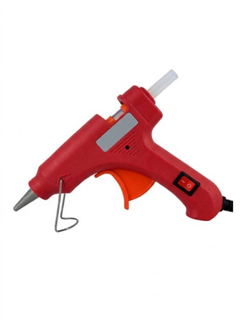 مسدس الغراء الساخن الصغير بقوة 20 وات، سريع وعملي للفنون والحرف اليدوية والختم المنزلي والألعاب والإصلاحات والمشاريع الحرفية - احمر