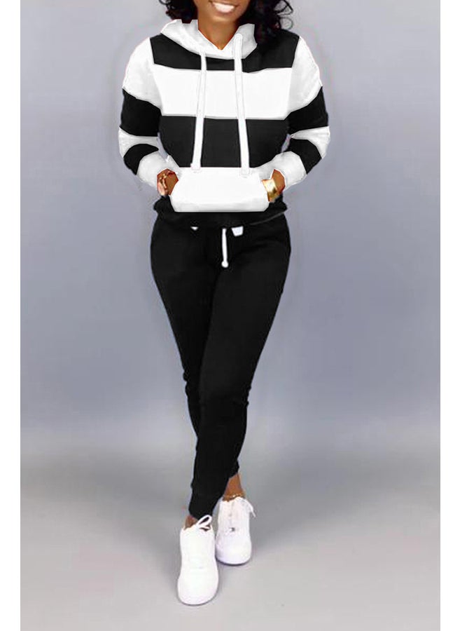 Generic Fashionable Womens Hoodie  Pants Set Rose + Yellow  - Image 3