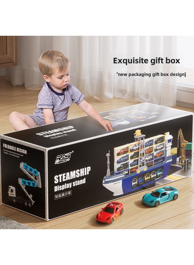 Generic - Oversized Children's Luxury Cargo Ship Toy Sound And Light Ship Ship Model Boy Sliding Alloy Car-Color:SJ678 Luxury Large Cargo Ship  Color Box - Image 1